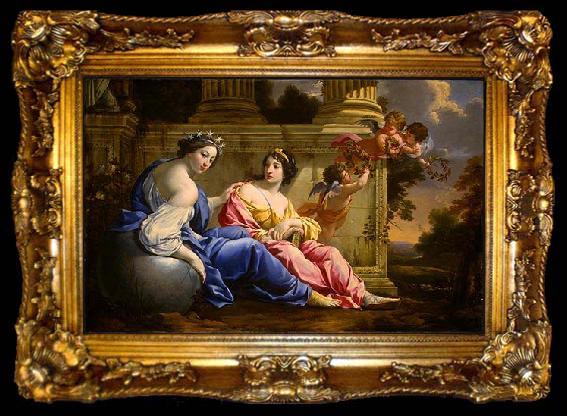 framed  Simon Vouet The Muses Urania and Calliope, ta009-2